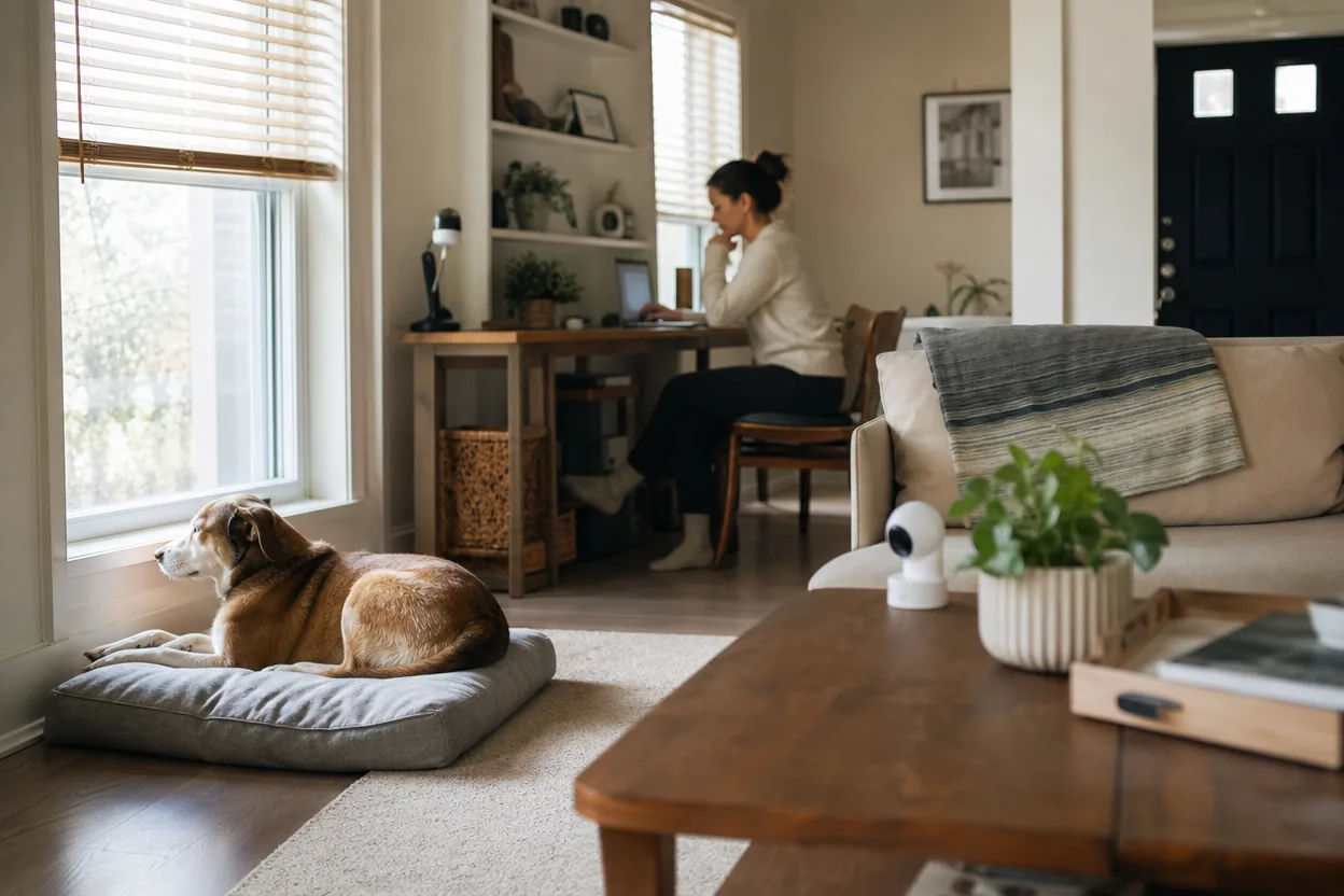 Home scene for Choosing a Pet Camera for Long Workdays