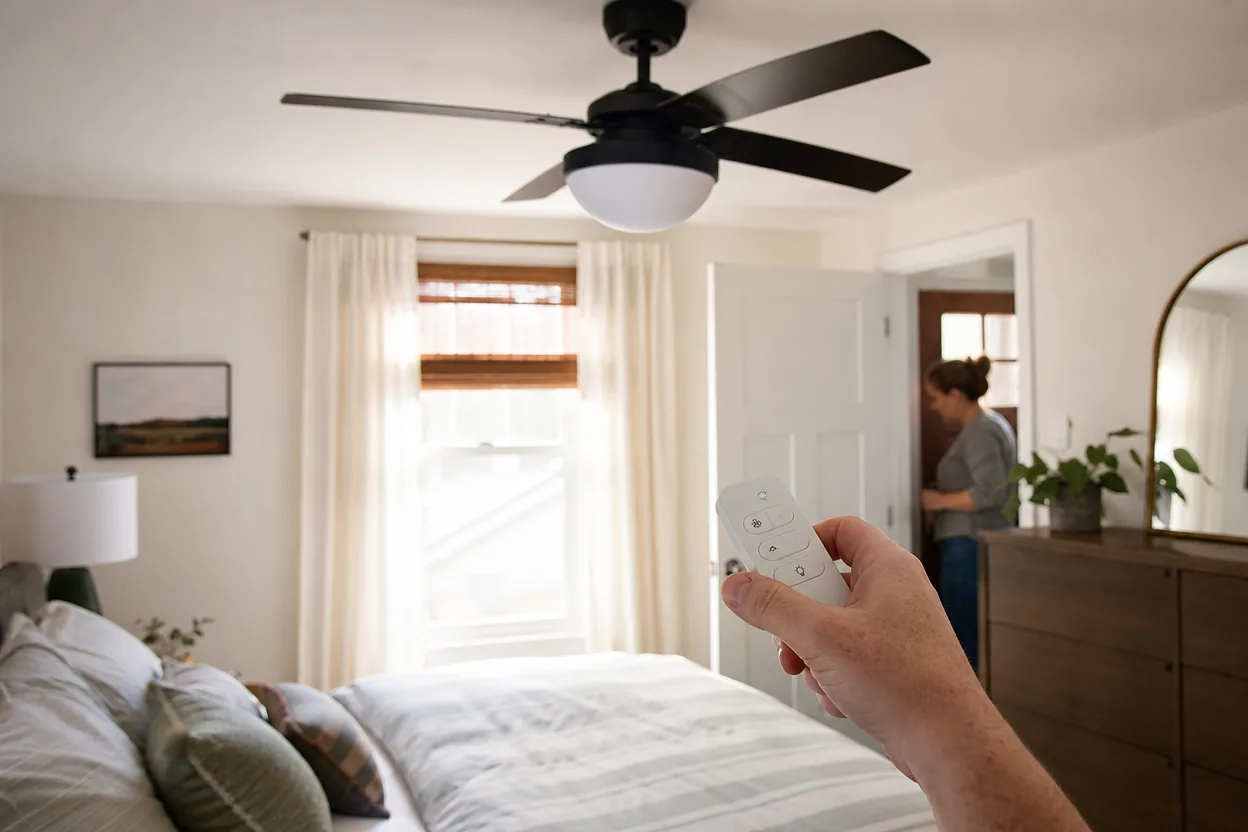 Home scene for Smart Fan Control for a Bedroom: Switch, Plug, or Remote?